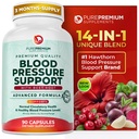 PurePremium Beet Root Capsules for Blood Pressure Support – 700mg Advanced Formula mit Beetroot Powder, Hawthorn, Hibiscus & Garlic for Normal Nitric Oxide Production & Heart Health – Non-GMO - 90ct