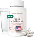 Nourished Period + PMS Repair - Menstrual Cycle Support Supplement für Damen - Vegan Formel für Monatliche Zyklen, Cramping, Mood, Kopfschmerzen - 60 Kapseln