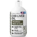 Pure Cod Liver Öl für Hunde - 8 oz - Enthält Omega 3, Omega 6, Vitamin A und Vitamin D, um Juckreiz zu reduzieren und zu fördern Haut und Mantel, Herz, Gelenk und Immungesundheit