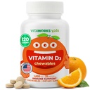 Kinder Vitamin D 1000 IU Kautabletten - Tasty Natural Orange Flavor - Vegan, GMO-frei, Glutenfrei, Nußfreie Vitamine - Nahrungsergänzungsmittel für Immununterstützung - für Kinder - 120 Chewables