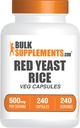 BulkSupplements.com Red Yeast Rice Capsules - Red Yeast Rice Supplement, Kräuterergänzung - Vegan, 1 Kapsel pro Servierung, 240 Veg Kapseln (Pack von 1)