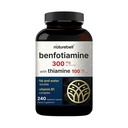 NatureBell Benfotiamin 300mg mit Thiamin 100mg Pro Servieren | 240 Veggie Kapseln – Essential Vitamin B1 Benfotiamin Supplement – Vegetarisch Freundlich