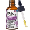 Milk Thistle for Dogs Liver Support - 2 oz Liquid Milk Thistle Supplement for Kidney and Liver Support - with Wild Alaskan Salmon Oil and Moringa Oil - Made in USA