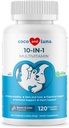 10 in 1 Multivitamin für Hunde - 120 Kautabletten mit Glucosamin und Chondroitin - Fischöl & Vitamine mit Coq10 für Haut & Herz Gesundheit, Gut & Immununterstützung