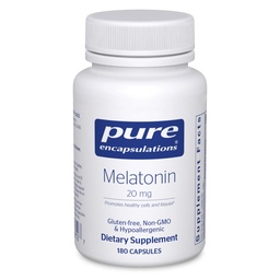 Pure Encapsulations Melatonin 20 mg - Nicht für Schlafunterstützung - für Immunsystem & Gesunde Zellen - 99,5 % Reinheit Melatonin - Glutenfrei & Non-GMO - 180 Kapseln