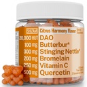 SHIZAM DAO Bromelain Enzyme Gummis mit Butterbur Quercetin Sting Nettle Root Extract, DAO Diamine Oxidase Enzym, Powder Tinte Tablette Tee Alt Supplement, Blatt 500mg