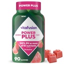 vitafusion Power Plus Frauen Multivitamin Gummis, 100% Tageswert oder mehr von 10 Nährstoffen, hilft Nerve, Energie Metabolismus, Knochen & Immune Gesundheit, Erdbeere & Wassermelone Flavor, 90 Count
