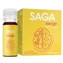 SAGA SURGE Organic Energy Shots | Performance Drink | Yerba Mate & Alpha GPC Supplement mit CoQ10, Turmeric & Mushrooms | Pre Workout Boost Drink for Focus, Endurance & Performance | 2oz Peach Mango