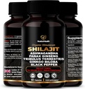 Himalayan Shilajit Kapseln mit Ashwagandha, Ginseng, Tribulus, Ginkgo & Black Pepper – Vegan, Glutenfreie Botanische Mischung für tägliche Wellness & Vitalität – 60 Kapseln