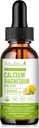 Calcium Magnesium Zinkflüssigkeit mit Vitamin D3, Magnesium Glycinat Plus Vitamin C K2| Hohe Absorption Pflanze Kalziumergänzung für Herz & Knochen  Glu Glutenfrei,Sugar-frei | 30 Servierungen | Zitronen Geschmack