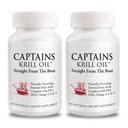 Captains Pure Antarctic Krill Oil Softgels | Omega 3 EPA, DHA mit Astaxanthin & Phospholipiden | Keine Zusatzstoffe oder Chemikalien | 1000 mg pro Portion, 60 Kapseln, 2-Pack