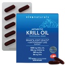 Viva Naturals Antarktis Krill Öl, 1200 mg – Omega-3 DHA & EPA mit Astaxanthin für gemeinsame Gesundheit, kein Fisch Burp, 90 Softgels