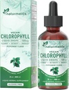 Naturments Chlorophyll Flüssigkeitstropfen: - Natürliche Deodorant, Immununterstützung, Energie Boost - Clorofila Konzentrat mit Bio Pfefferminzöl - 30 Servierungen, 60 Ml