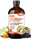 VEV Soursop Bitters Liquid, Graviola Extrakt Zuckerfreie Formel, 20 IN 1, mit schwarzem Seed, Moringa & Oregano, Verdauungs- und Immunfunktion, Stress Relief, Schlafunterstützung, Vegan -16 oz