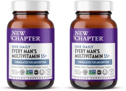 New Chapter Men’s Multivitamin 55+, Extra B6 & B12, D3, Astaxanthin, Vitamin C & Zink, Immune, Herz, Cellular Energy und Gehirngesundheit, Gentle on The Stomach,1 Täglich, Non-GMO, 96 Tabletten (Pack von 2)