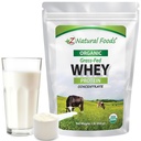 Z Natural Foods Organic Whey Protein Concentrate - Nährstoff-Dense Grass Fed Whey Protein Powder - Kaltverarbeitetes reines Whey Protein mit essentiellen Aminosäuren für Ernährung & Fitness, Unflavored, 1 lb