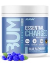 RAW Pre-Workout Powder, Essential CHARGED (Blue Rathberry) - Preworkout Supplement for Men & Women - Unterstützt Fokus, Stimmung, & Performance - Koffein, Alpha-GPC, L-Citrulline, Beta Alanine (25 Servietten)