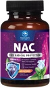 NAC Supplement - 1200mg pro Servieren N-Acetyl-L-Cystein – Optimale Absorption Immununterstützung mit leistungsfähigen Antioxidantien - Respiratory & Liver Health Support - Glutenfrei, Bottled in USA - 60 Kapseln