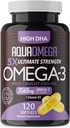 5X Ultimative Stärke Omega 3 Fischöl Ergänzungen mit EPA und DHA Omega-3 Fettsäuren und Vitamin D, Burpless Fish Oil Omega3 mit hohen DHA Ergänzungen, Unflavored Omega3 Ergänzung, 120 Softgels