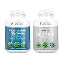 Magnesiumglycinat 400mg + Selen 200mcg - Vegan Bundle - 270 Tabletten & 365 Kapseln - Made in USA