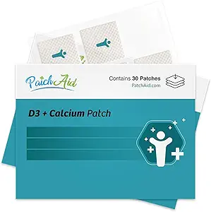 PatchAid D3/Calcium Topical Patch | Unterstützt Knochenstärke & Calcium | 8 Stunden Verschleiß für bessere Absorption | 30 Tage Versorgung