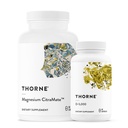 THORNE - Magnesium CitraMate & Vitamin D-5000 Duo - Herz, Knochen, Muskeln - 60 bis 90 Servierungen