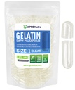 XPRS Nutra Größe 1 Leere Kapseln - 100 Graf Klare leere Gelatine Kapseln - Leere Pillen Kapseln - DIY Kapsel Füllung - Füllbare reine Bovine Pillen Kapseln Leere Gel Kapseln Pillen Pillen