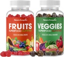 Obst und Gemüse Superfood-Gummi-Ergänzung - Obst und Gemüse Gummy - Nature Vitamins Nutritional Balance, Vegan, Non-GMO, Gluten-Free - (Gesamt 120 Gummi - Paket von 2) Made in USA