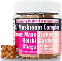SHIZAM 17 Pilz Complex Gummis für Erwachsene Chaga Lions Mane Cordyceps Reishi Lion's Mane Turkeytail Turkey Tail, Better Daily Supplement Alt für Kapseln & Pulver Vitamine Super-Food Blend 10