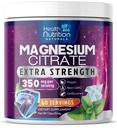 Magnesium Citrate Supplement 350mg - Magnesium Citrate Powder Drink Mix Unflavored - Mag Citrate & Aquamin Ergänzungen für Knochen, Herz & Muskel-Unterstützung, Zuckerfrei, Glutenfrei, Vegan - 60 Portionen