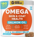 Omega 3 Fischöl für Hunde (180 Ct) - Haut- &amp; Fleischkäse - Dry & Itchy Haut Relief + Allergie-Unterstützung - Glänzende Mäntel - EPA&DHA Fettsäuren - Natürliche Lachsölkäse fördert Herz, Hip & Joint Support