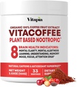 Vitacoffee Caffeine Coffee Fruit Powder for Energy, Memory, Focus, Antioxidant, Stoffwechsel, Hautgesundheitsunterstützung - 100g & 33 Tage Versorgung - Non-GMO, Gluten-Free, Vegan Supplement