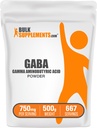 BulkSupplements.com GABA Powder - Gamma Aminobuttersäure, GABA-Ergänzung, Aminosäure-Ergänzung - Glutenfrei, 750mg pro Servierung, 500g (1.1 lbs) (Pack von 1)
