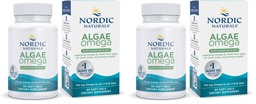 Nordic Naturals Algae Omega - 60 Soft Gels - 715 mg Omega-3 - Certified Vegan Algae Oil - Plant-Based EPA & DHA - Heart, Eye, Immune & Brain Health - Non-GMO - 30 Servings (Pack of 2)