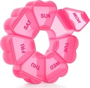 Große wöchentliche Pille Organizer, Pille Box 7 Tage, KAPENS Tägliche Vitamin-Fall große Kapazität Komponenten, Pillenbehälter für Fischöl Medizin Ergänzungen, Rot