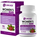 OMOGS Frauen Probiotikum, mit Cranberry-Extrakt, Organische Präbiotika & Vitamin C, 90 Milliarden CFUs, 18 Stämme, Hilfe für die Stärkung des Immunsystems, Verdauung, Darmgesundheit & Frauengesundheit, Gluten & Soja frei, 90 Tabletten