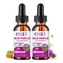 Liver Health Support Liquid 2 Pack,600mg Milk Thistle 80% Silymarin Extract & 250mg Dandelion Root Extract, Liver Cleanse Detox & Repair Fatty Liver Formula, Vegan, Non-GMO und All-Natural