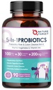 NATURE TARGET Probiotics for Women-Men Digestive Health, Mens-Womens Probiotic with Prebiotics, 100 Billion for Gut and Immune Health, No Refrigeration, 90 Veggie Capsules (45 Tage Versorgung)