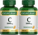 Nature's Bounty Vitamin C 1000mg, Immununterstützungsergänzung, Leistungsstarkes Antioxidans, 100 Caplets (Pack von 2)