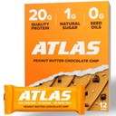 Atlas Bar – 20g Protein, 1g Zucker, 0g Samenöle, 0g Künstliche Süßungsmittel (Peanut Butter Chocolate Chip, 12 Count)