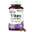 Wild & Organic Vitex Chasteberry Supplement for Women - Peri Menopause Supplements for Women - Vitex Berry Powder Capsules - Chaste Tree Berry Agnus-Castus - Vegan, No Fillers, Non-GMO - 90 Count