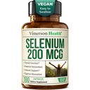 Selen 200 mcg Kapseln - High-Potency Selen-Ergänzung für Schilddrüse, Antioxidant & Immune Support - Hoch bioverfügbare L-Selenomethionin Essential Mineral Supplements - Vegan, 100 Kapseln