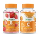 Lebensfähiger B-Komplex + Vitamin C 750mg, Gummie Bundle - Große Verkostung, Vitamin-Ergänzung, Glutenfrei, GVOfrei, Kaubar