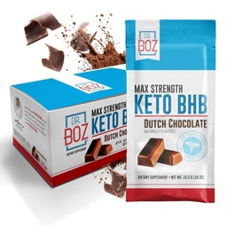Dr. Boz - Keto BHB Powder - Dutch Chocolate, 20 Sachets - Steigern Sie Energie und reduzieren Sie Cravings - Max Strength Ernährungsergänzung - USA Made - 11.7oz (332g)