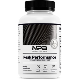 Nature's Pure Blend Peak Performance – Testosteron Ergänzung für Männer mit D-Aspartic Acid, Ashwagandha & DIM – Mens Prostate Health Support, Muskelkraft & Energie – Prostata Supplement