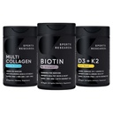Sports Research® Supplements for Women Pack - Biotin 10,000mcg + Multi Collagen Pills Collagen Peptides (Type I, II, III, V, X) Enhanced with Hyaluronic Acid & Vitamin C + Vitamin D3 + K2 5000iu