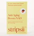 NAD+ Strips (30 ct) – Skin Glow, Healthy Hair & Strong Nails Support – Collagen, Hyaluronic Acid & Biotin – Fast-Absorbing Oral Dissolving Supplement – Tropical Flavor, No Sugar, Made in USA
