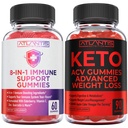 8-in-1 Immune Support 60 Gummies + Keto ACV Gummies Advanced Weight Loss 90 Gummies