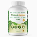 Magnesium Glycinate 400 - Chelat, hohe Absorption Magnesium für Muskelentlastung, Knochen & Herz Unterstützung - Vegan, Non-GMO, Glutenfreie 240 Tabletten (Servings 120, Serviergröße (2) 200mg Tabletten)