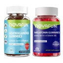 Ashwagandha Gummies & Melatonin Gummies Bundle, 2-Pack - Daytime Stress Relief & Nighttime Deep Sleep Support for Adults